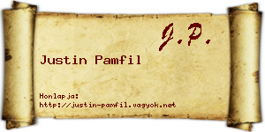 Justin Pamfil névjegykártya